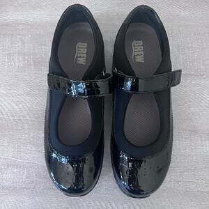 NEW DREW Mary Jene Black Non-Slip Leather Comfort Flats Women's Size 8.5 Career
